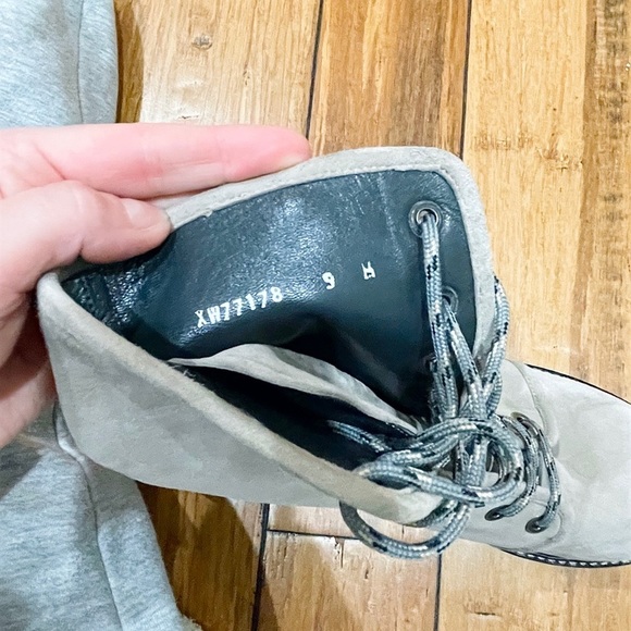 Stuart Weitzman METERMAID LACE-UP SUEDE BOOTS, Taupe - Picture 3 of 7